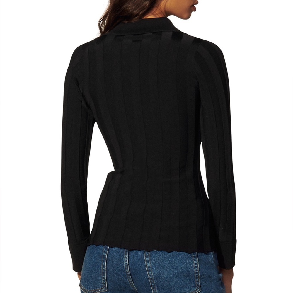 SANDRO Aurel Ribbed Collared Cardigan - Picture 5 of 13